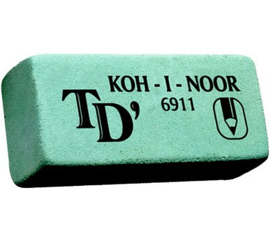 KOH-I-NOOR 6911/20 Ластик "Toison D`or" для мягких чернографитных карандашей, 20 шт/уп, картон